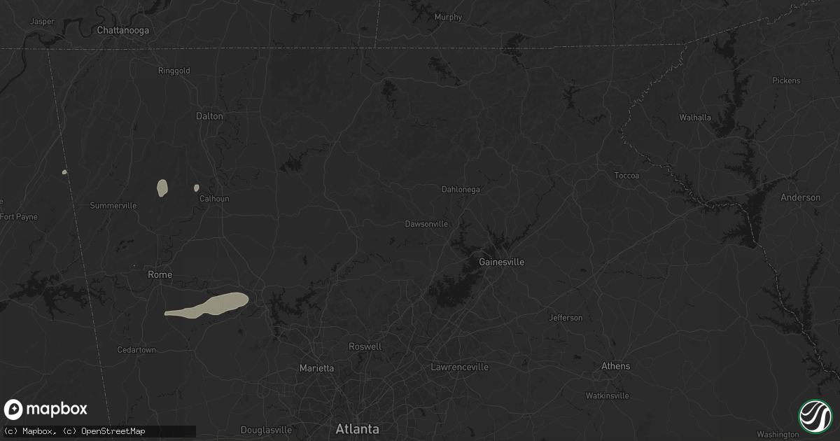 Hail map in Dawsonville, GA on July 3, 2026