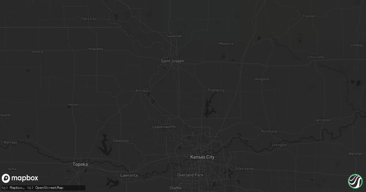 Hail map in Dearborn, MO on July 3, 2026