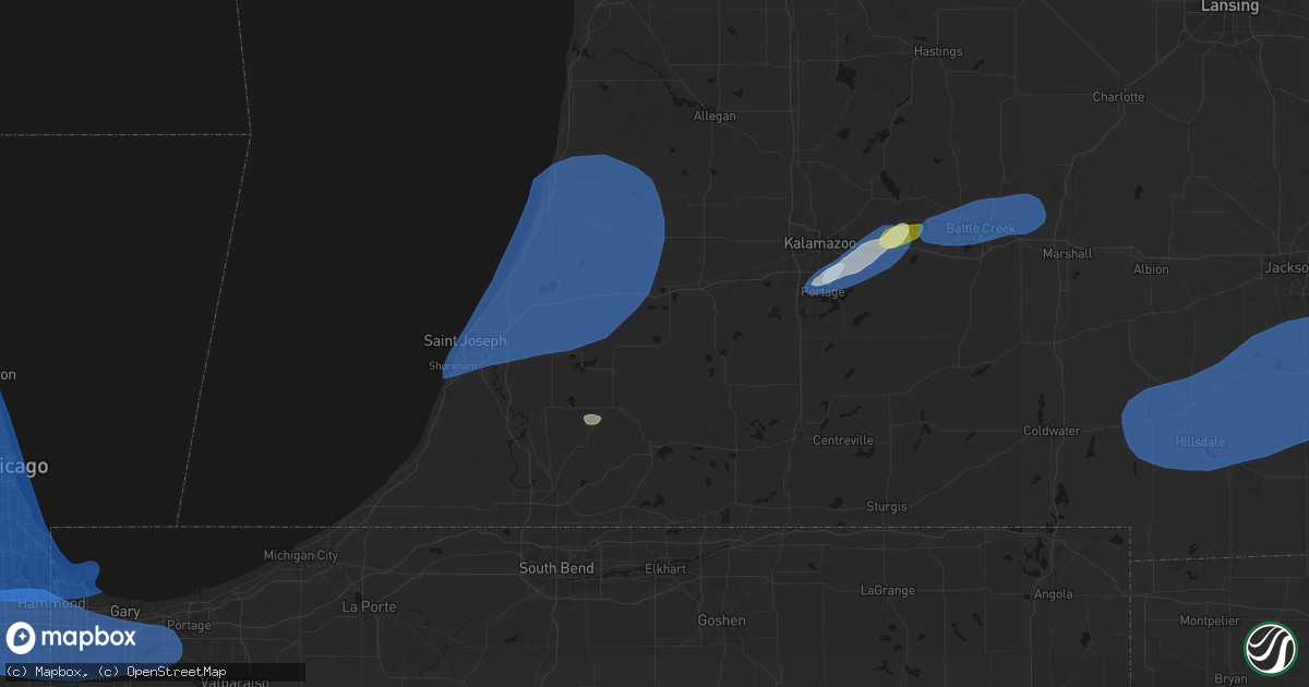 Hail map in Decatur, MI on July 3, 2026