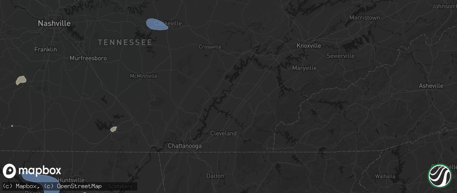 Hail map in Decatur, TN on July 3, 2026