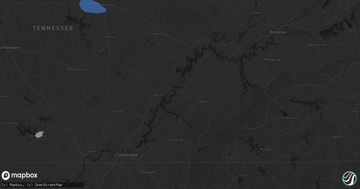 Hail map in Decatur, TN on July 3, 2026