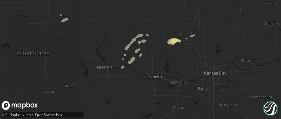Hail map in Delia, KS on July 3, 2026