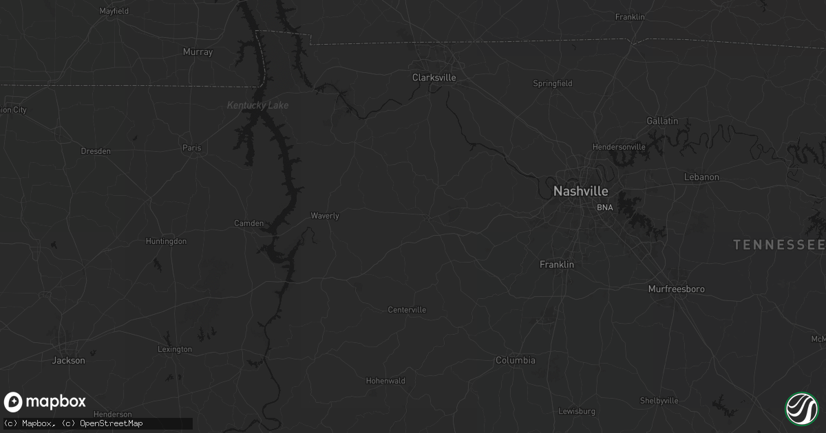 Hail map in Dickson, TN on July 3, 2026