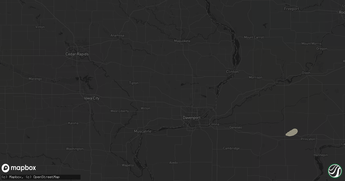 Hail map in Dixon, IA on July 3, 2026