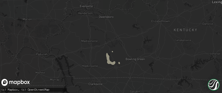 Hail map in Drakesboro, KY on July 3, 2026