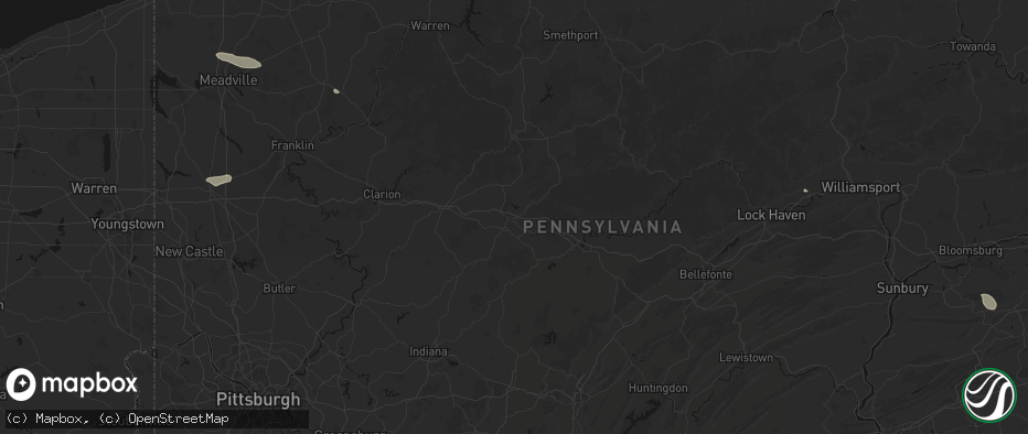 Hail map in Du Bois, PA on July 3, 2026