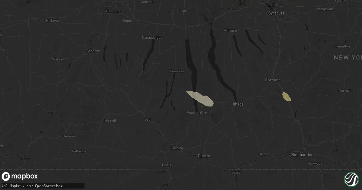 Hail map in Dundee, NY on July 3, 2026