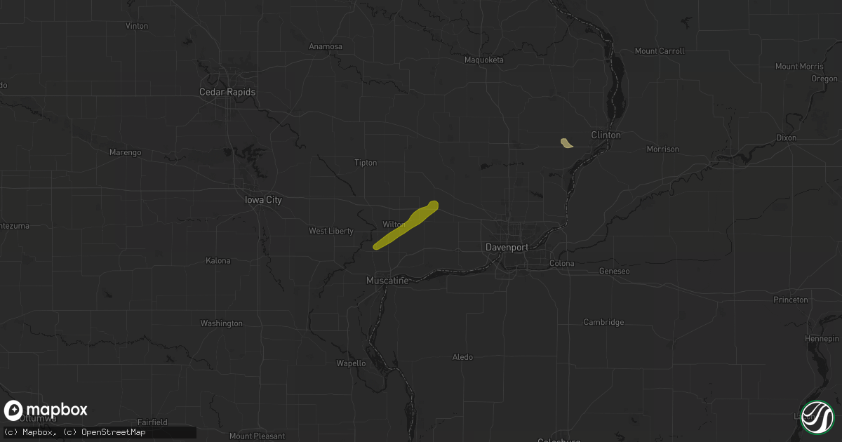 Hail map in Durant, IA on July 3, 2026