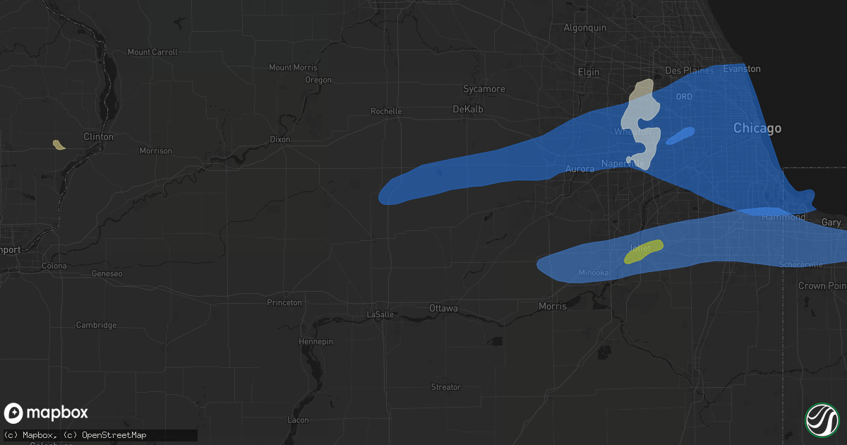Hail map in Earlville, IL on July 3, 2026
