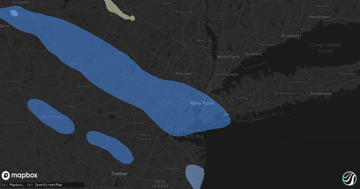 Hail map in East Orange, NJ on July 3, 2026