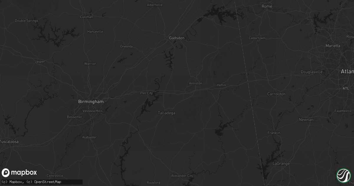 Hail map in Eastaboga, AL on July 3, 2026