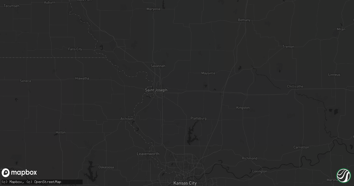 Hail map in Easton, MO on July 3, 2026