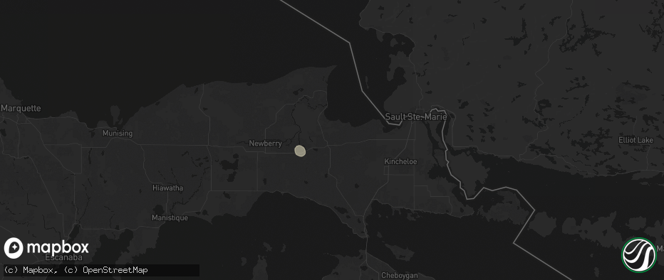 Hail map in Eckerman, MI on July 3, 2026