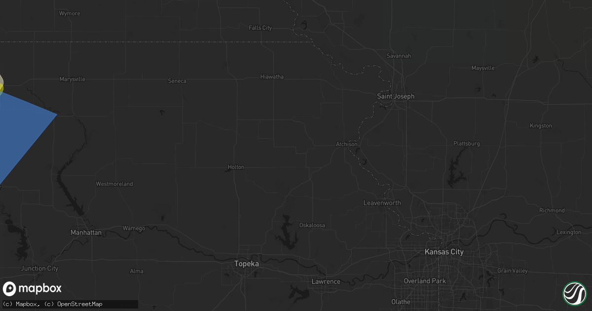 Hail map in Effingham, KS on July 3, 2026