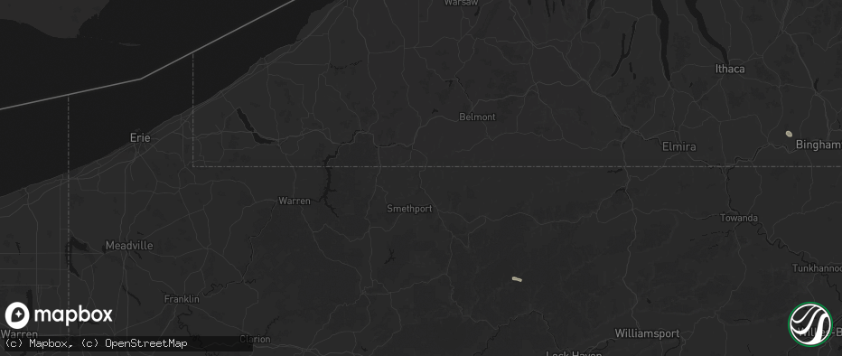 Hail map in Eldred, PA on July 3, 2026