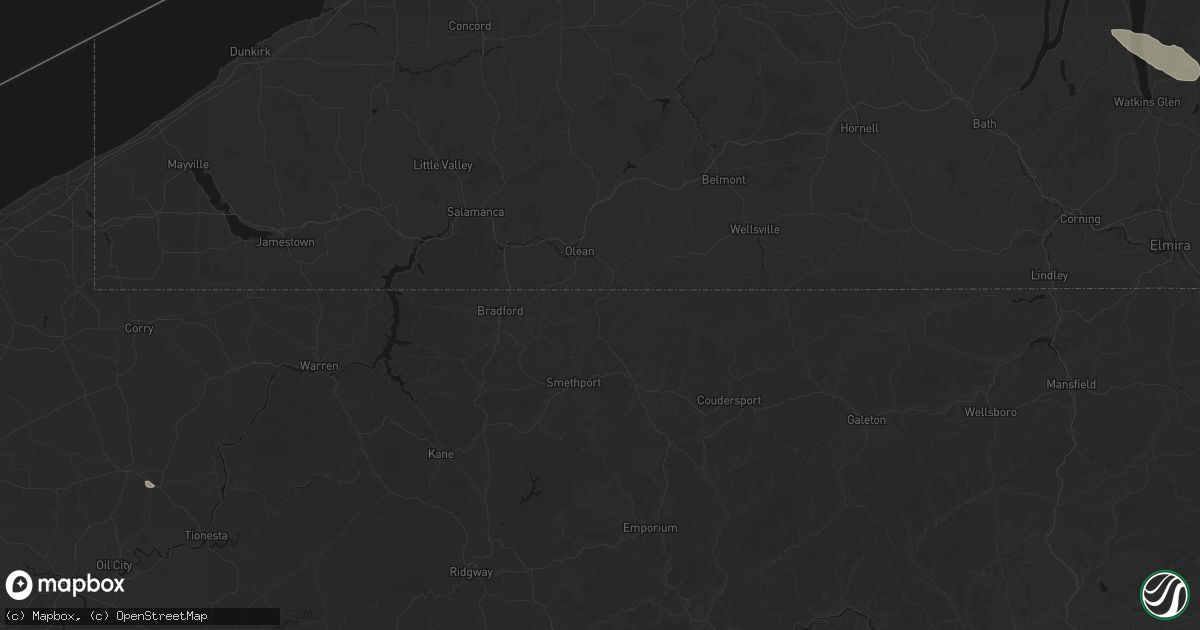 Hail map in Eldred, PA on July 3, 2026