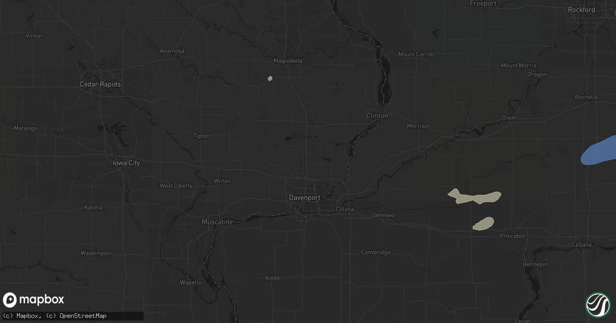 Hail map in Eldridge, IA on July 3, 2026
