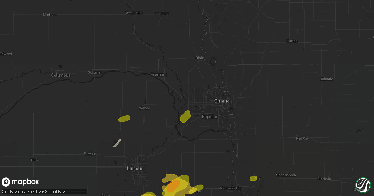 Hail map in Elkhorn, NE on July 3, 2026