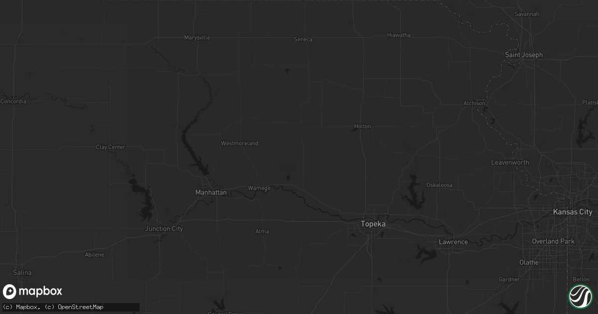 Hail map in Emmett, KS on July 3, 2026