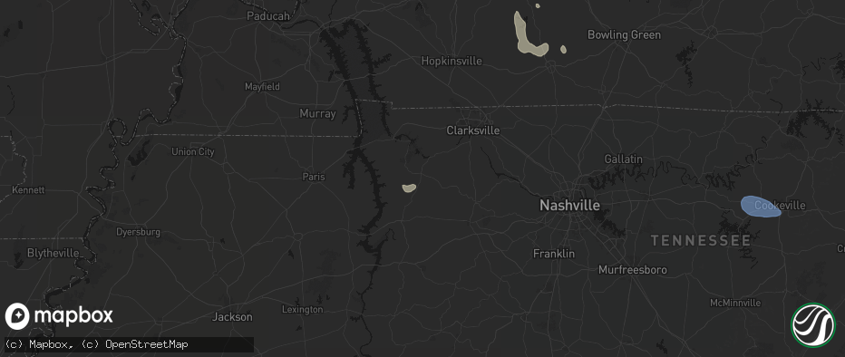 Hail map in Erin, TN on July 3, 2026