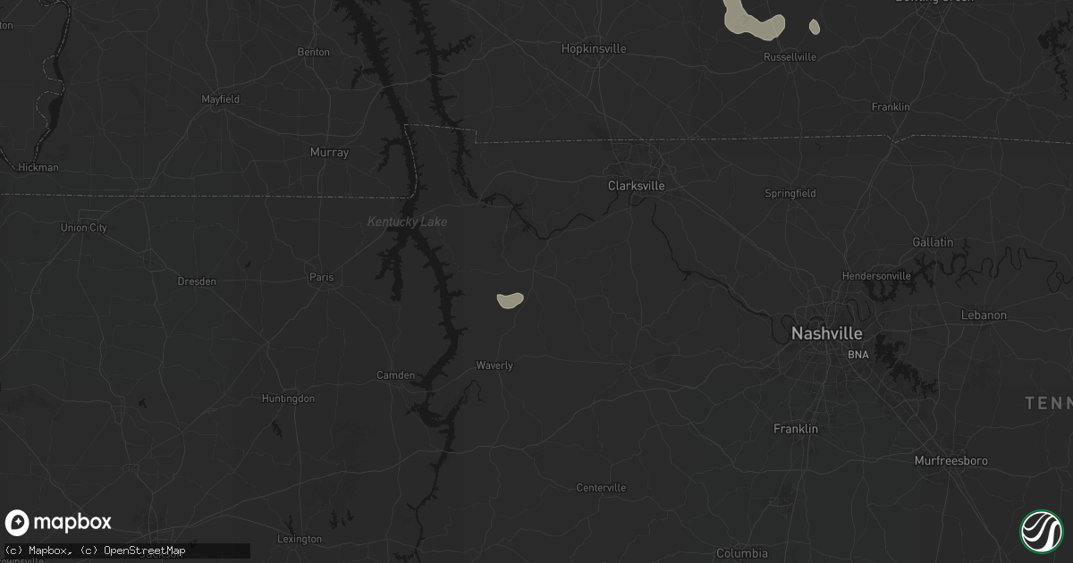 Hail map in Erin, TN on July 3, 2026