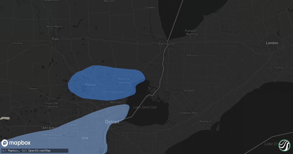 Hail map in Fair Haven, MI on July 3, 2026