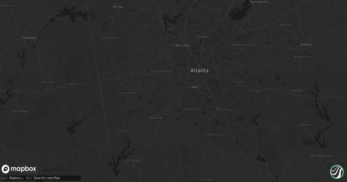 Hail map in Fairburn, GA on July 3, 2026