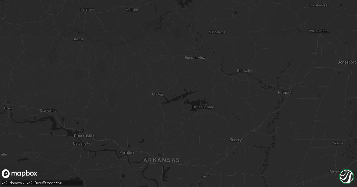 Hail map in Fairfield Bay, AR on July 3, 2026