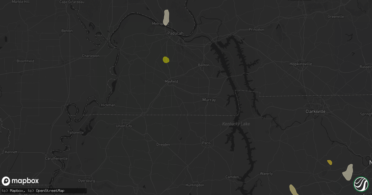 Hail map in Farmington, KY on July 3, 2026