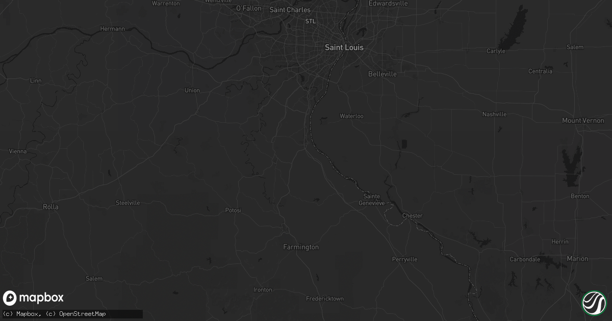Hail map in Festus, MO on July 3, 2026