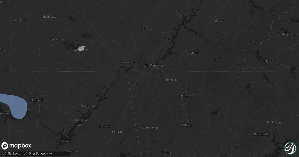 Hail map in Flintstone, GA on July 3, 2026