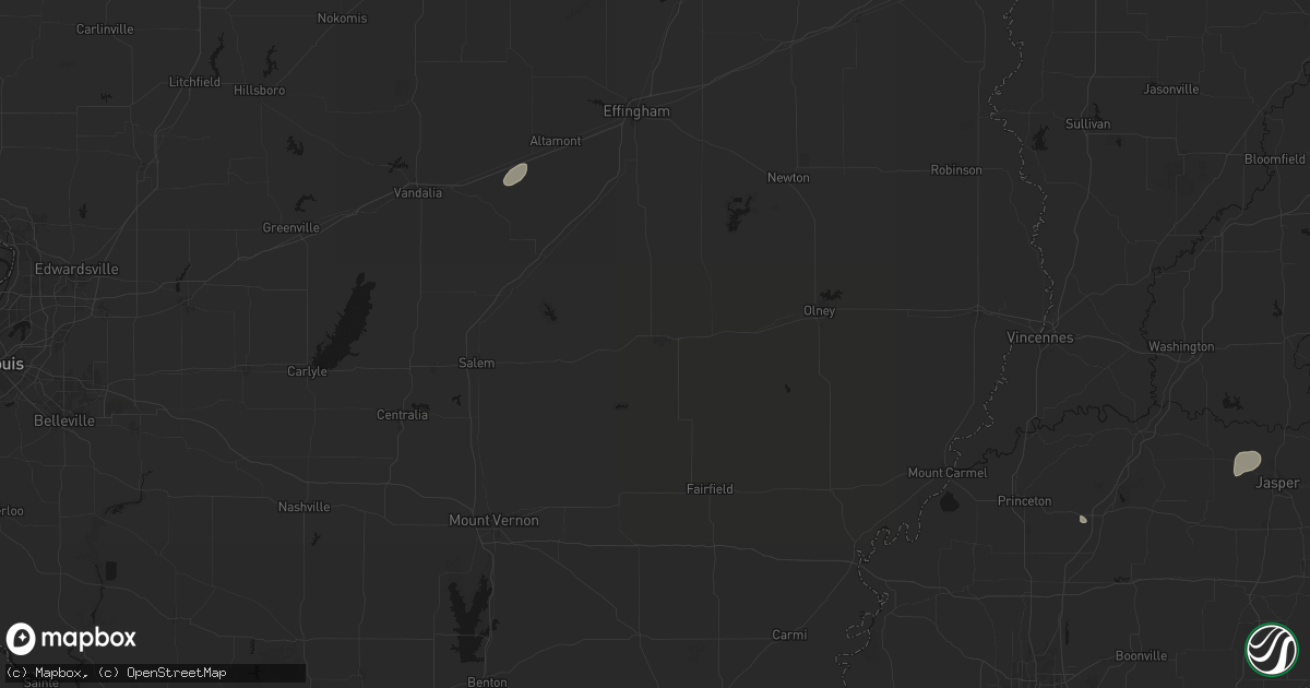 Hail map in Flora, IL on July 3, 2026
