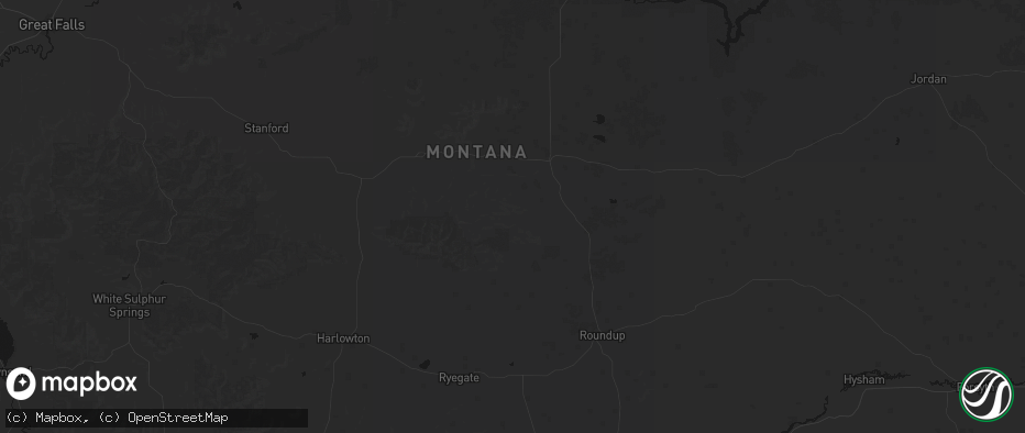 Hail map in Forest Grove, MT on July 3, 2026
