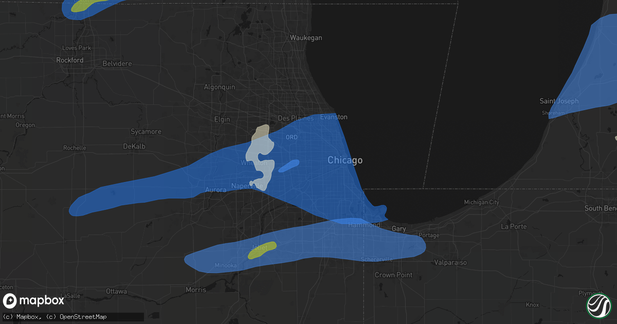 Hail map in Forest Park, IL on July 3, 2026