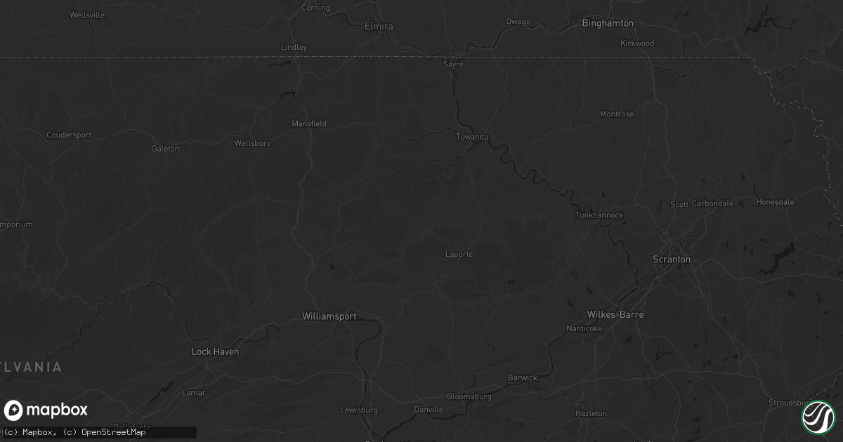 Hail map in Forksville, PA on July 3, 2026