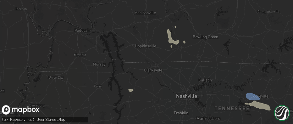 Hail map in Fort Campbell, KY on July 3, 2026