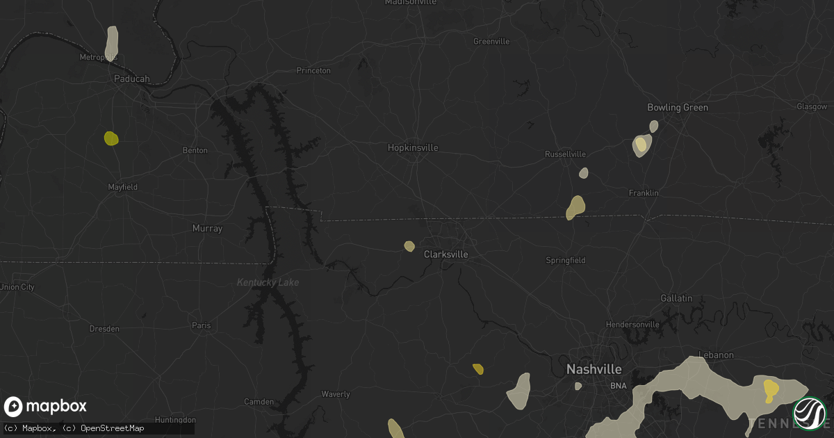 Hail map in Fort Campbell, KY on July 3, 2026