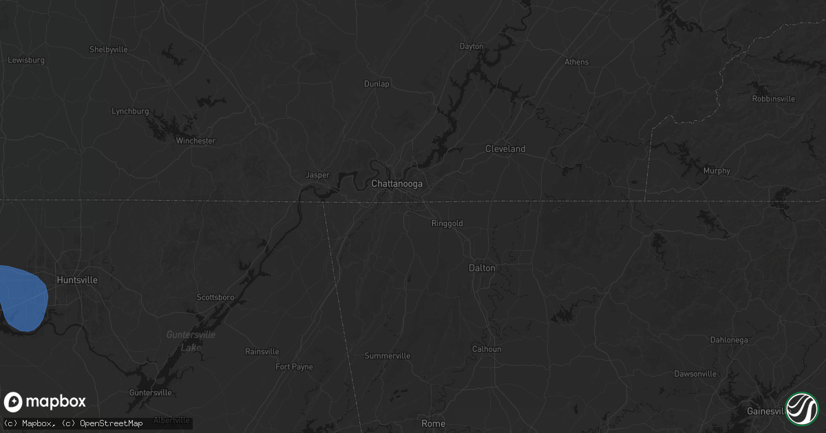 Hail map in Fort Oglethorpe, GA on July 3, 2026