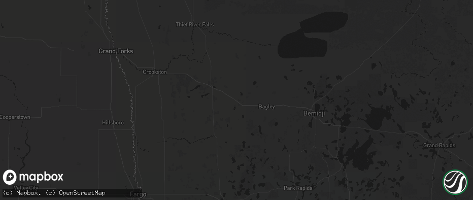 Hail map in Fosston, MN on July 3, 2026