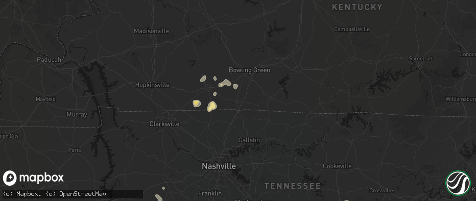 Hail map in Franklin, KY on July 3, 2026