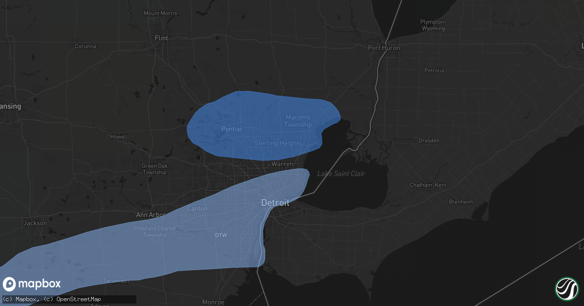 Hail map in Fraser, MI on July 3, 2026