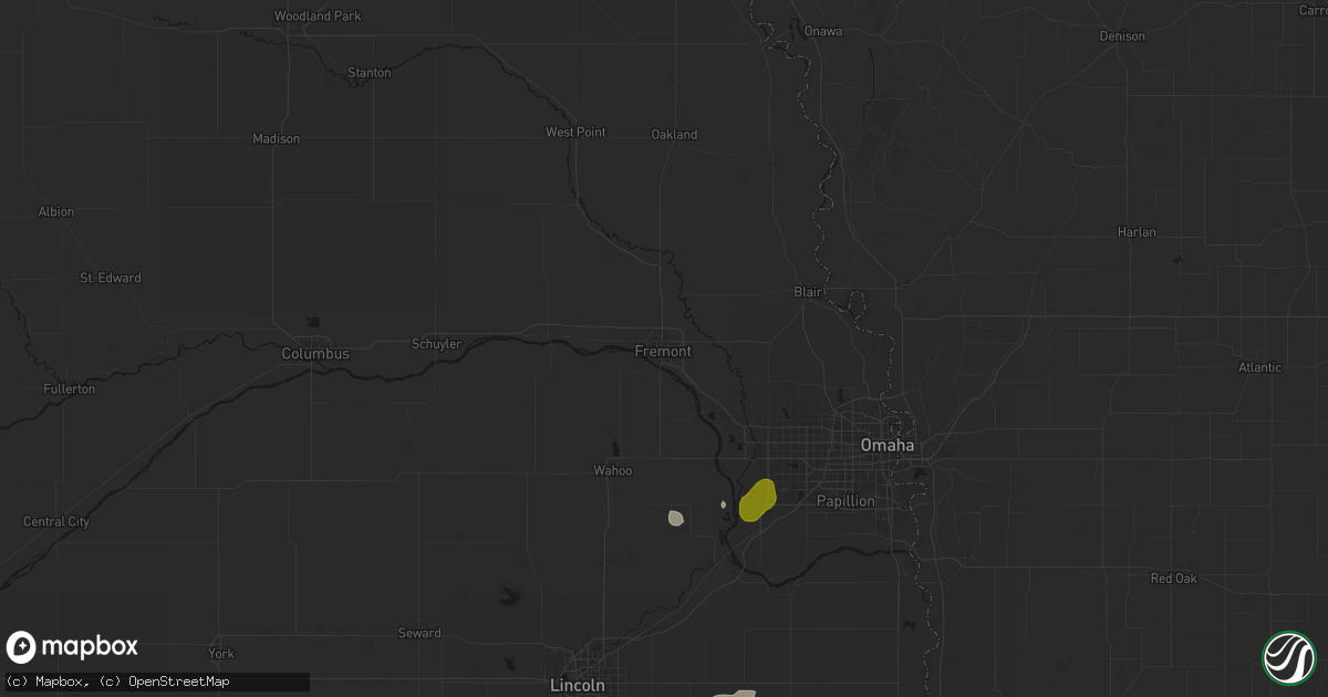 Hail map in Fremont, NE on July 3, 2026