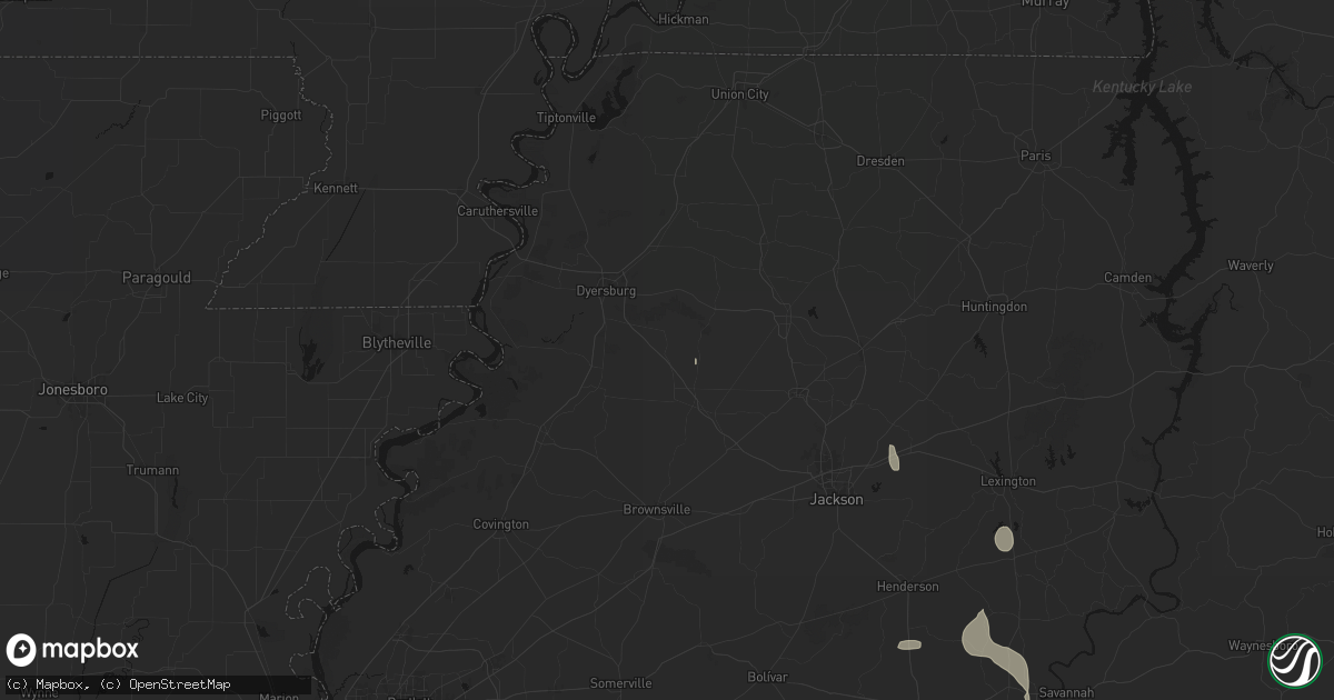 Hail map in Friendship, TN on July 3, 2026