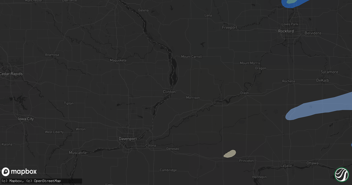 Hail map in Fulton, IL on July 3, 2026