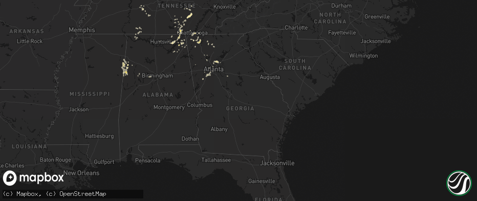 Hail map in Georgia on July 3, 2026