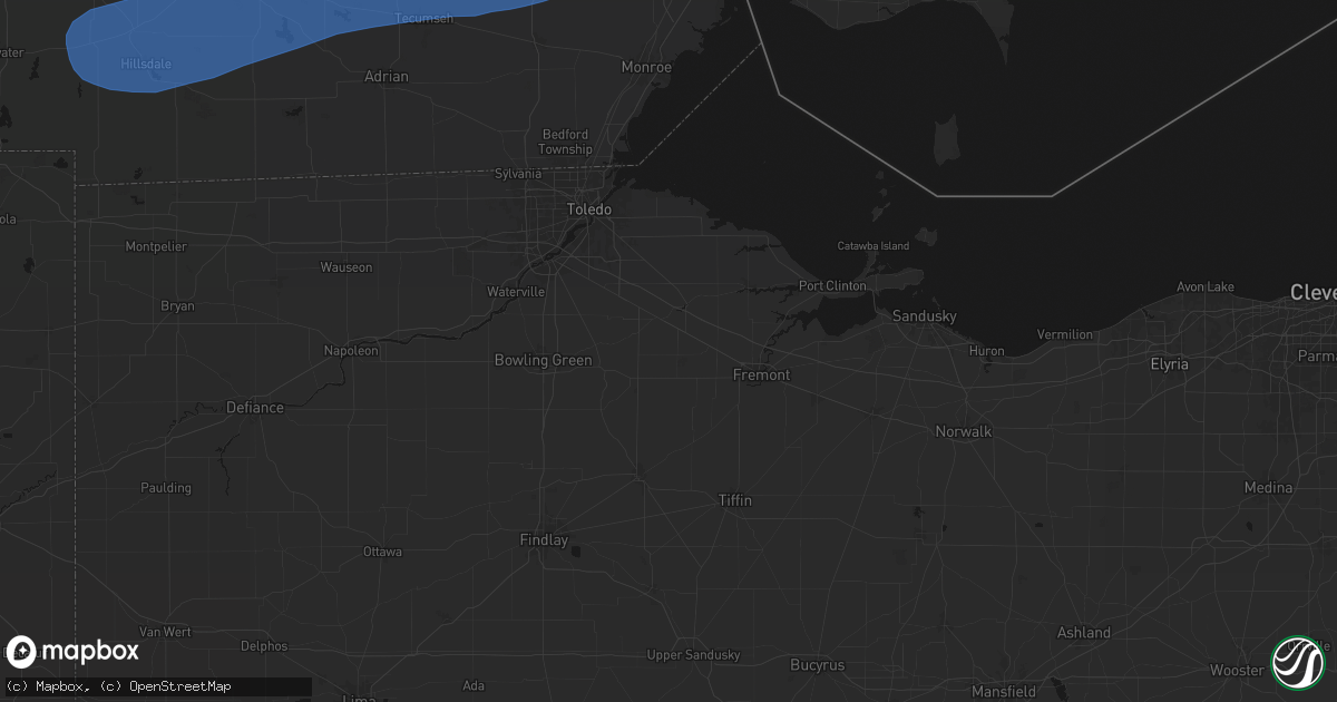 Hail map in Gibsonburg, OH on July 3, 2026