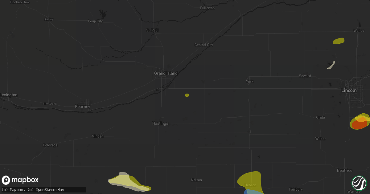Hail map in Giltner, NE on July 3, 2026