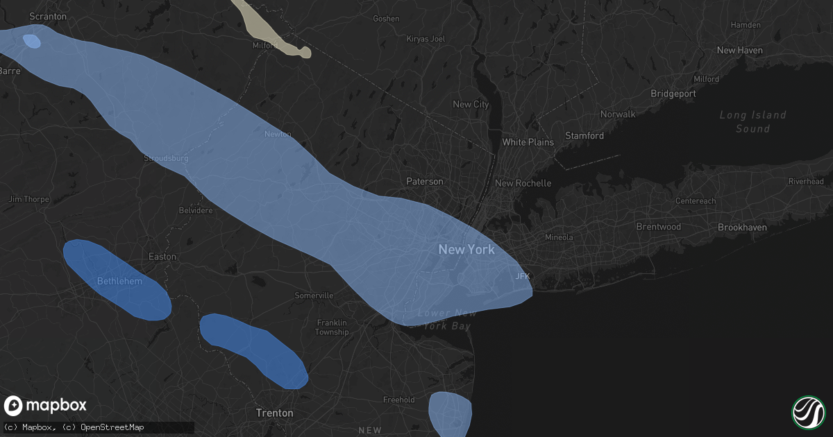 Hail map in Glen Ridge, NJ on July 3, 2026