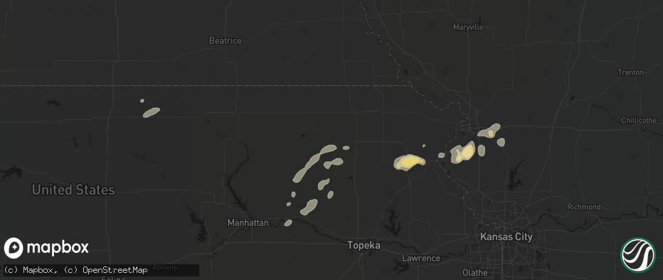 Hail map in Goff, KS on July 3, 2026