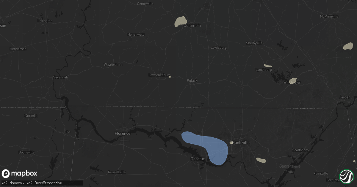 Hail map in Goodspring, TN on July 3, 2026